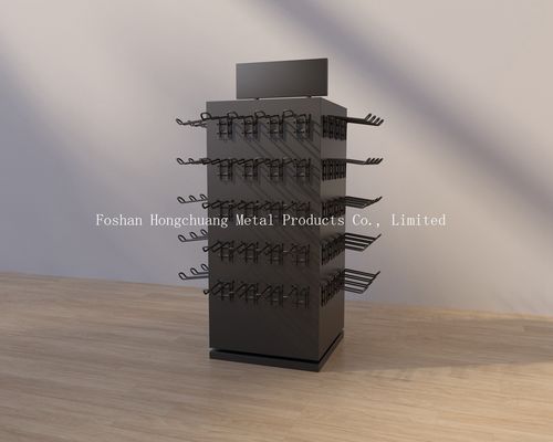 Soporte multi del tenedor del pendiente de las capas del metal del certificado negro del TUV, soporte de exhibición giratorio con el gancho