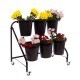 Soporte floral con gradas de la maceta de la flor de exhibición del estante del cubo de dos niveles negro de la decoración 6
