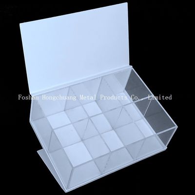 caja de almacenamiento de acrílico clara de la anchura de la longitud 220m m de 250m m, joyero de acrílico claro con la tapa