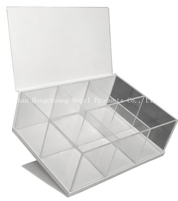 caja de almacenamiento de acrílico clara de la anchura de la longitud 220m m de 250m m, joyero de acrílico claro con la tapa