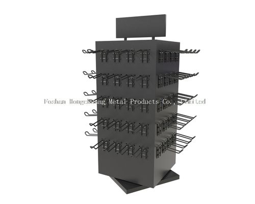 Soporte multi del tenedor del pendiente de las capas del metal del certificado negro del TUV, soporte de exhibición giratorio con el gancho