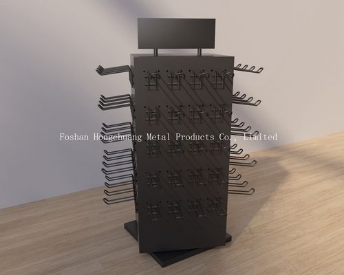 Soporte multi del tenedor del pendiente de las capas del metal del certificado negro del TUV, soporte de exhibición giratorio con el gancho