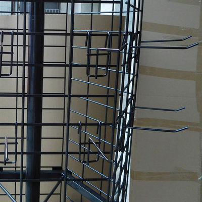 La exhibición negra del supermercado deja de lado el estante de exhibición giratorio de la aprobación del TUV con las ruedas