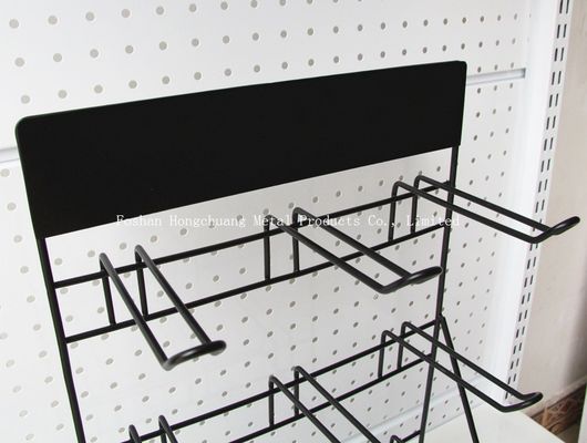 Estante de exhibición negro de la batería de H500mm W310mm, estante Pegboard de la herramienta de la pared del garaje