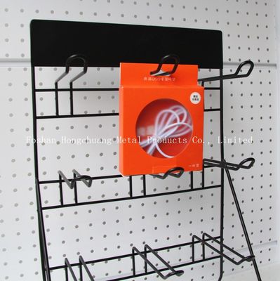 Estante de exhibición negro de la batería de H500mm W310mm, estante Pegboard de la herramienta de la pared del garaje