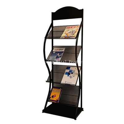 La revista del metal de los neumáticos de H1500mm L480mm cuatro, periódicos exhibe el estante  Para la librería, anuncio