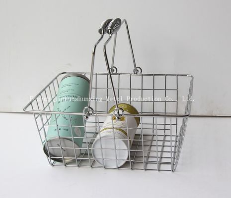 la cesta de alambre del Mercado-estilo del decorado moderno del cortijo de la altura 285m m de 135m m para el cuarto de baño, kicthen con las manijas, bolso del paño