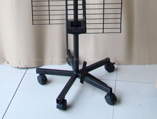 Cuatro estante de exhibición giratorio echado a un lado de W500mm H1800mm, estante de exhibición de los accesorios del teléfono móvil con el gancho