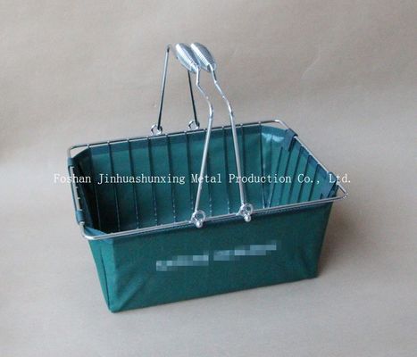 Cesta de alambre del color verde W215mm L285mm para el cuarto de baño, Kicthen con las manijas, base, bolso del paño