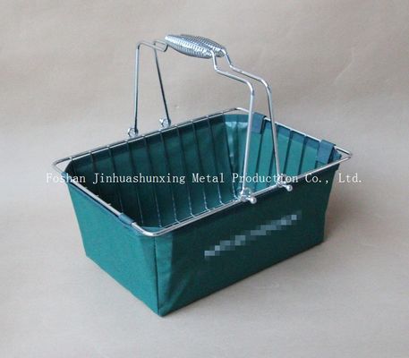 Cesta de alambre del color verde W215mm L285mm para el cuarto de baño, Kicthen con las manijas, base, bolso del paño