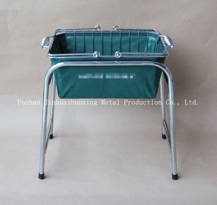 Cesta de alambre del color verde W215mm L285mm para el cuarto de baño, Kicthen con las manijas, base, bolso del paño