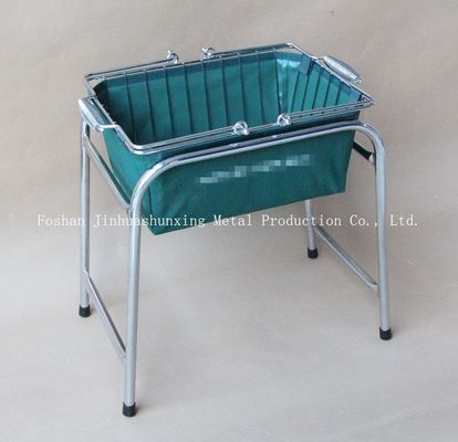 Cesta de alambre del color verde W215mm L285mm para el cuarto de baño, Kicthen con las manijas, base, bolso del paño