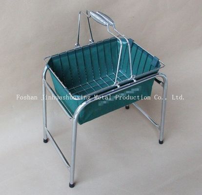 Cesta de alambre del color verde W215mm L285mm para el cuarto de baño, Kicthen con las manijas, base, bolso del paño