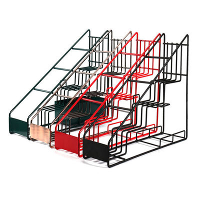 Estante de exhibición de la escalera de la botella de cristal del estante del almacenamiento del metal de la botella del jarabe