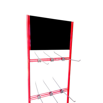 Estante de exhibición colgante rojo modificado para requisitos particulares del soporte del metal para las tiendas al por menor del supermercado