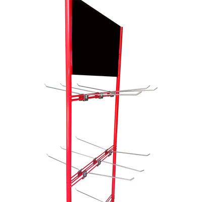 Estante de exhibición colgante rojo modificado para requisitos particulares del soporte del metal para las tiendas al por menor del supermercado