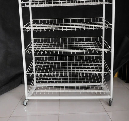 Soporte de Mesh Wire Storage Display Rack de las mercancías del pan de la panadería con las ruedas