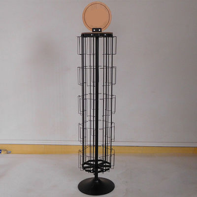 Estante de exhibición de giro de L350mm H1600mm, soporte de exhibición giratorio de la tarjeta con el espejo