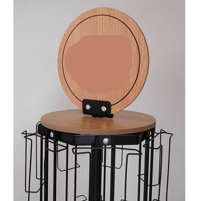 Estante de exhibición de giro de L350mm H1600mm, soporte de exhibición giratorio de la tarjeta con el espejo
