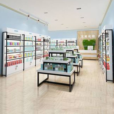 Escritorio de tres pisos de la promoción del supermercado maternal y cosméticos de la tienda del niño que apilan el gabinete de exhibición
