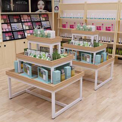 Escritorio de tres pisos de la promoción del supermercado maternal y cosméticos de la tienda del niño que apilan el gabinete de exhibición