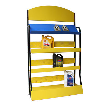 Estantes libres del color 4 del metal amarillo de la grada para la tienda de los accesorios del coche