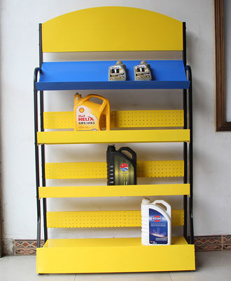 Estantes libres del color 4 del metal amarillo de la grada para la tienda de los accesorios del coche