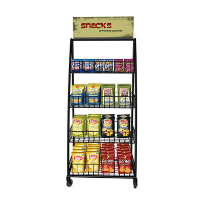 estantes de exhibición del supermercado del bocado de la soda de 900*400*2000m m, estante de acero para el supermercado