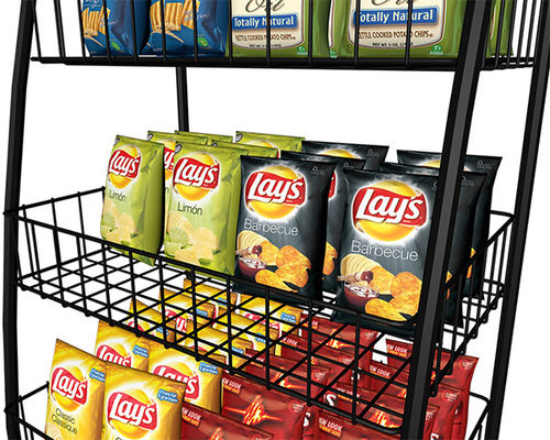 estantes de exhibición del supermercado del bocado de la soda de 900*400*2000m m, estante de acero para el supermercado