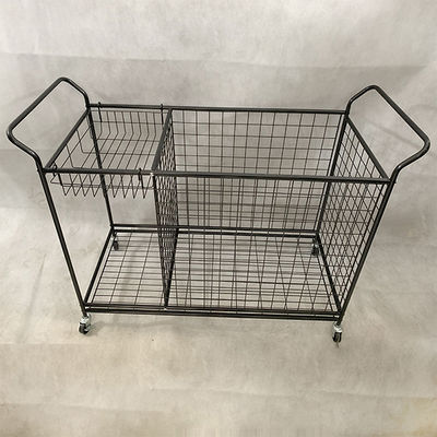 Estantes de exhibición desprendibles del supermercado del metal del color negro con las ruedas