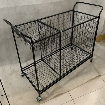 Estantes de exhibición desprendibles del supermercado del metal del color negro con las ruedas