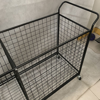 Estantes de exhibición desprendibles del supermercado del metal del color negro con las ruedas