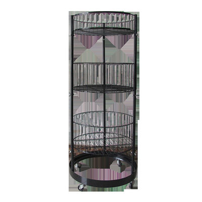 Altura negra del cilindro 497m m Dia Grocery Display Rack 1080m m del metal