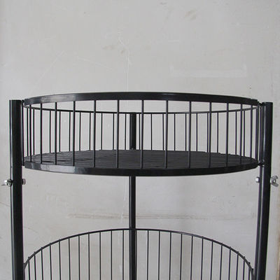 Altura negra del cilindro 497m m Dia Grocery Display Rack 1080m m del metal