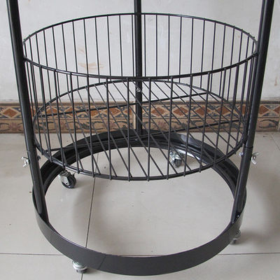 Altura negra del cilindro 497m m Dia Grocery Display Rack 1080m m del metal