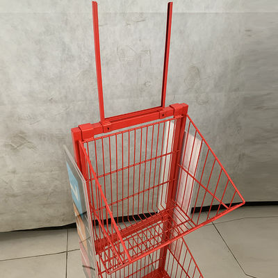 Estantes de exhibición del supermercado de la longitud de Mesh Wire Red Color 400m m para el caramelo de las galletas
