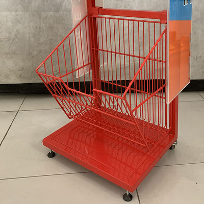 Estantes de exhibición del supermercado de la longitud de Mesh Wire Red Color 400m m para el caramelo de las galletas