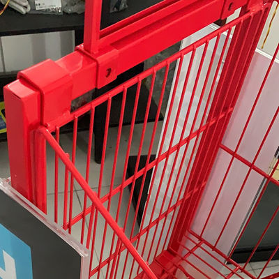 Estantes de exhibición del supermercado de la longitud de Mesh Wire Red Color 400m m para el caramelo de las galletas