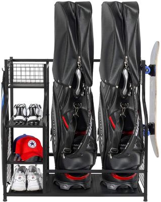 Organizador Rack For Supermarket del garaje de la bolsa de golf del color 2 del negro del OEM