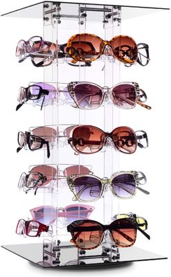 20 gafas de sol giratorias de acrílico de los marcos exhiben el tenedor de las gafas del soporte