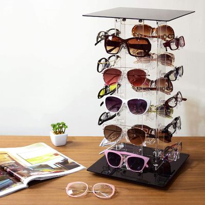20 gafas de sol giratorias de acrílico de los marcos exhiben el tenedor de las gafas del soporte