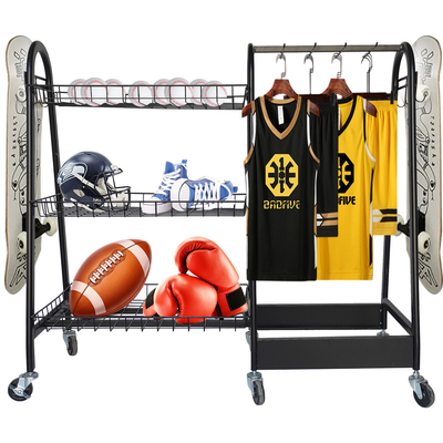15kg/estante de la bola de rugbi del estante del almacenamiento del equipo de deportes de la capa con las ruedas