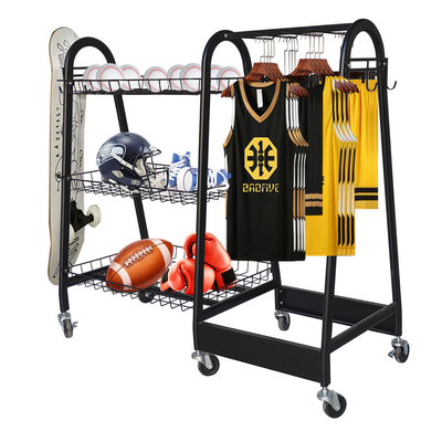 15kg/estante de la bola de rugbi del estante del almacenamiento del equipo de deportes de la capa con las ruedas