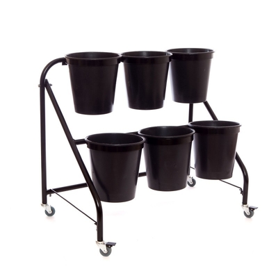 Soporte floral con gradas de la maceta de la flor de exhibición del estante del cubo de dos niveles negro de la decoración 6