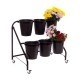 Soporte floral con gradas de la maceta de la flor de exhibición del estante del cubo de dos niveles negro de la decoración 6