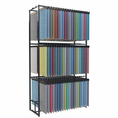 Estante de exhibición de encargo de la tela de las gradas de Rack Black Three del organizador de la ropa de la capa