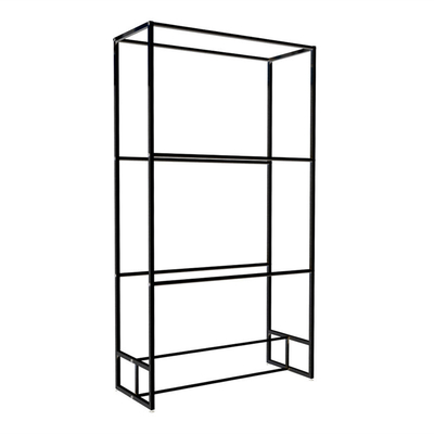 Estante de exhibición de encargo de la tela de las gradas de Rack Black Three del organizador de la ropa de la capa