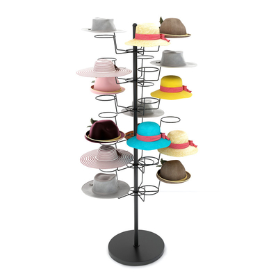 Soporte de exhibición del sombrero del metal del piso del estante de exhibición del casco de 6 neumáticos para el bebé Fedora Cap de la madre del sombrero de Sun